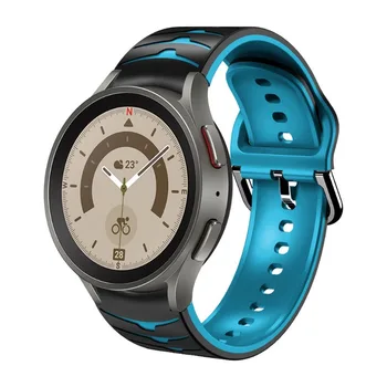 Силиконовый Ремешок Без Зазора Для Samsung Galaxy Watch 5 Pro 45 мм 5/4 40 мм 44 мм Двухцветный Браслет-Ремень Watch 4 Classic 46 мм 42 мм Correa