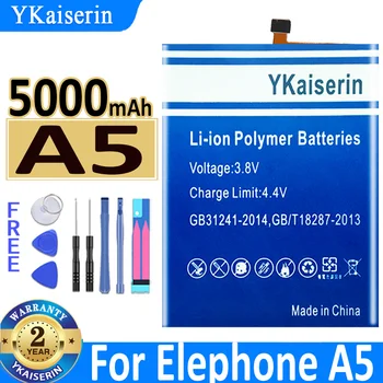 Аккумулятор YKaiserin емкостью 5000 мАч для мобильного телефона Elephone A5 Bateira + Tools