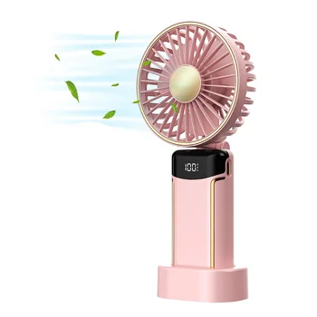 Портативный ручной вентилятор Мини-персональный ручной вентилятор, 8-20-часовые USB-перезаряжаемые ручные вентиляторы, маленький карманный вентилятор розового цвета