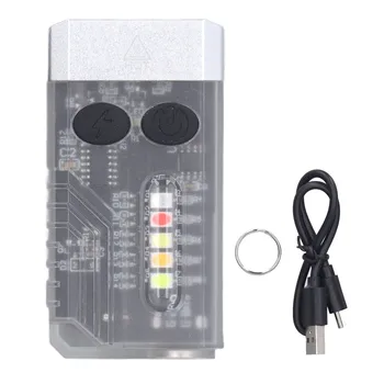 USB Маленький Мощный Фонарик LED Light 5 Режимов Маленький Мощный Фонарик IPX4 Водонепроницаемый 1000lm Компактный с Зуммером для Выхода на улицу