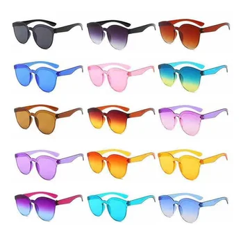 18 Цветов Солнцезащитных очков Для женщин и мужчин, градиентные солнцезащитные очки без оправы, очки для вечеринки, косплея, свадьбы