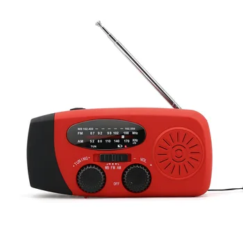 Многофункциональное аварийное радио Солнечная рукоятка FM AM WB NOAA Погодное радио 2000 мАч USB зарядка светодиодный фонарик Power Bank
