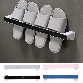 Подставка для тапочек Самоклеящийся Простой держатель для тапочек в ванной, Вешалка для туалетной обуви, Настенная Вешалка для хранения обуви, Сушилка для обуви