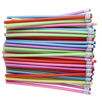 120 Штук гибких гибких мягких карандашей с ластиком, разноцветных