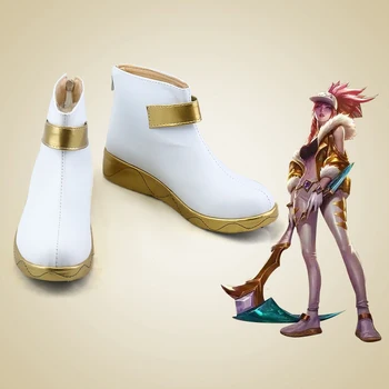Игра LOL Akali Косплей Белая Кожаная обувь Женская Мужская Обувь для ролевых игр на Хэллоуин, Карнавал, Аксессуары