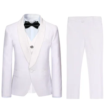 Костюм для мальчиков, комплект из трех предметов (куртка + жилет + брюки) Новая модная и высококачественная детская одежда для джентльменов