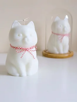 Милая форма для толстого кота, силиконовая форма для изготовления свечей, Рождественские принадлежности для свечей