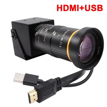 Веб-камера ELP 4K HDMI USB с 5-50 мм 10-кратным Оптическим Зумом и 2-кратным Цифровым Зумом UVC IMX415 H.265 30 кадров в секунду USB Промышленная ПК-Камера для Монитора