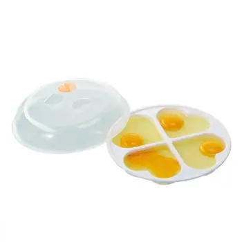 Микроволновая печь с 4 решетками для приготовления яиц Creative Love В форме сердца, Термостойкая форма для яиц, Бойлер, Кухонный инструмент для приготовления пищи