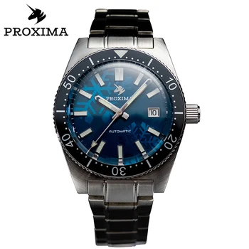 PROXIMA Лучший бренд класса люкс, мужские автоматические механические часы 40 мм, классические винтажные военные часы для любителей дайвинга, мужские наручные часы на 20 бар