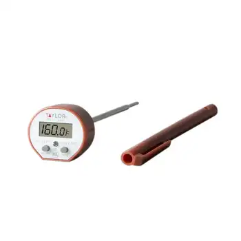 Цифровой термометр для приготовления пищи, барбекю, гриля, выпечки и мяса, поставляется с карманным зажимом для рукава, красный