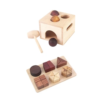 Развивающая деревянная игрушка для детей, игрушка-коробка Монтессори, для дошкольного класса сенсорного просвещения, учебные пособия, Геометрическая игрушка