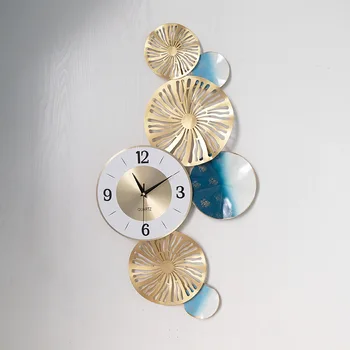 Железные настенные часы для гостиной в европейском стиле, современные креативные настенные часы-качели в скандинавском стиле.
