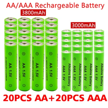AA + AAA перезаряжаемые AA 1,5 В 3800 мАч/1,5 В AAA 3000 мАч Щелочная батарея фонарик игрушки часы MP3-плеер заменить Ni-Mh аккумулятор