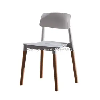 Скандинавский современный минималистичный пластиковый стул, кресло для отдыха из массива дерева, ресторанный обеденный стул, подарочный стул, стул для взрослых, конференц-зал