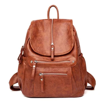 2023 Новый Модный Кожаный женский рюкзак, высококачественная женская студенческая сумка, брендовые повседневные школьные сумки для девочек-подростков