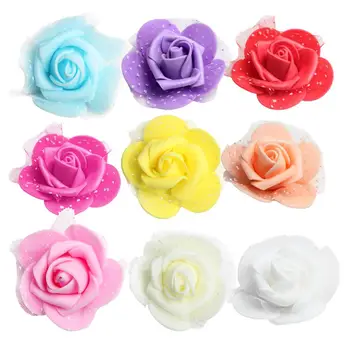 50 штук мини-5,5-сантиметровых пенопластовых роз, искусственные головки роз для дома и сада, венки своими руками, принадлежности для украшения свадебной вечеринки