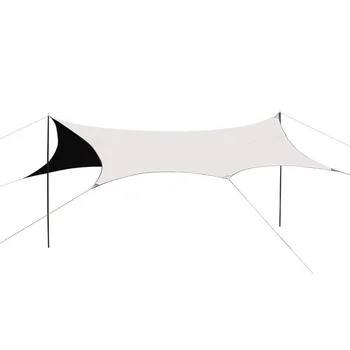 Черное серебряное покрытие Восьмиугольный брезент для кемпинга на открытом воздухе в форме бабочки, большой солнцезащитный козырек для 5-8 человек, водонепроницаемая пляжная палатка, тент