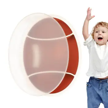Силиконовая тарелка для малышей Тарелка для кормления малышей, разделенная в форме мяча для регби, для тренировочного кормления, разделенное блюдо для захвата, нескользящее самостоятельно
