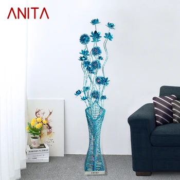 ANITA Nordic Blue Торшер Модная современная гостиная, спальня, отель, Алюминиевый провод, светодиодный диван, Оригинальная декоративная подсветка