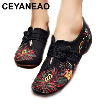 CEYANEAO/ Новый Китайский Стиль 2020, Весенне-Летняя Модная Женская Обувь На Плоской Подошве С Вышивкой В виде Старого Пекинского Лотоса, Мягкая Удобная Подошва
