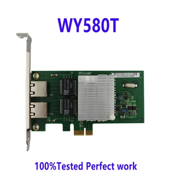 Winyao WY580T PCI-e X1 2x RJ45 Сетевой Адаптер Gigabit Ethernet NIC Для Настольного Компьютера intel82580 I340T2 VLAN Бездисковый ROS