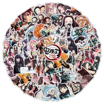 10/50шт Японского Популярного Аниме Demon Slayer Граффити Виниловые Наклейки для Ноутбука Гитара Чемодан Скейтборд Детские Подарки