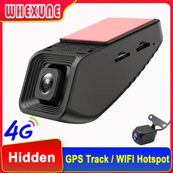 WHEXUNE 4G WiFi Автомобильный Видеорегистратор GPS Регистратор Скрытый FHD 1080P Регистратор Поддержка Удаленного Монитора В Реальном Времени С Двумя Объективами Автоматическая Запись Видеокамеры