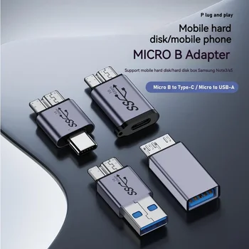 Металлическим адаптером Micro B OTG, разъемом USB 3.0 Type C, Преобразователь передачи данных для Samsung S5 Note3, Коробка для жесткого диска, HDD Adaptador