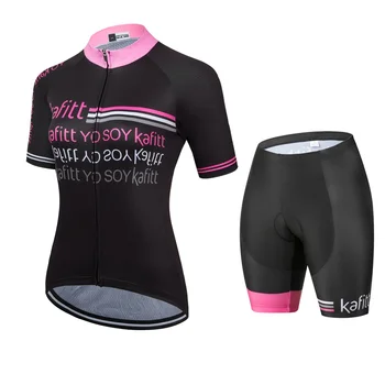 Велосипедная Рубашка Kafitt С Коротким Рукавом, Блузки Женская Велосипедная Одежда Черный Розовый Лето 2021 Комплект Велосипедной Одежды Униформа Ms Jersey Gel
