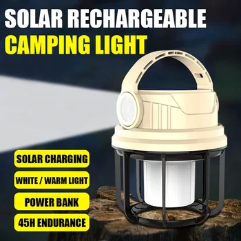 Портативный Солнечный Походный фонарь USB Перезаряжаемый 6-режимный Походный фонарь Наружный Светодиодный фонарик Принадлежности для палаточного лагеря Аварийная лампа