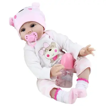22 дюйма 55 см Baby Realista Кукла Девочка Младенцы Силиконовые Куклы Игрушки Для Детей Рождественский Подарок Bonecas Для Детей