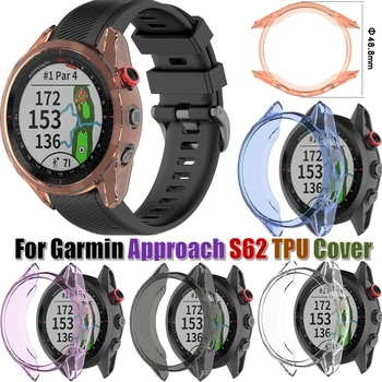 Прозрачная рамка, безель, защитный чехол для часов Garmin Approach S62, защитные пленки, браслет для часов Garmin, корпус