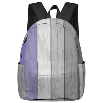 Ретро Фиолетово-серый градиентный женский мужской рюкзак под дерево, водонепроницаемый школьный рюкзак для студентов, сумки для ноутбуков Mochilas для мальчиков и девочек
