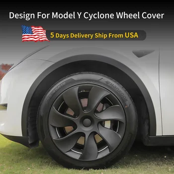 4ШТ колпаков 19-дюймовых колесных дисков Cyclon с полным покрытием для Tesla Model Y