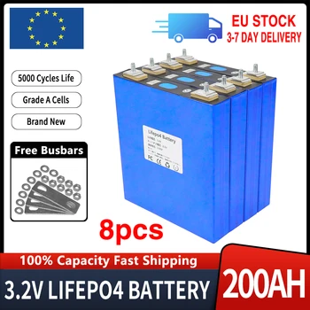 Новые 8шт 3,2 В 200Ah Lifepo4 Литий-Железо-Фосфатная батарея DIY 12V 24V 36V 48V Класса A Солнечные Аккумуляторные Батареи С ДОСТАВКОЙ В ЕС
