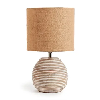 Американская простая настольная лампа из массива дерева, круглая Деревянная прикроватная лампа для спальни, гостиной, кабинета, мини-мягкие лампы
