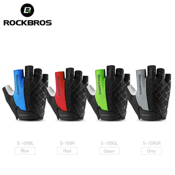 Официальные велосипедные перчатки ROCKBROS с защитой от скольжения и пота на полпальца, Дышащие противоударные Перчатки, велосипедные перчатки