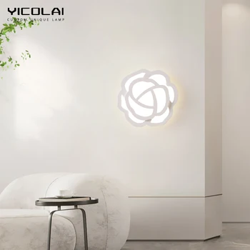 Ультратонкий светодиодный потолочный светильник в форме белого цветка, подвесная лампа для гостиной, кабинета, балкона, домашний хрустальный декор, светильник