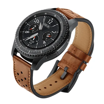 22 мм Ремешок для Samsung Galaxy watch 46 мм Gear S3 Frontier amazfit bip Ретро браслет Из Натуральной Кожи Huawei GT2 Pro ремешок