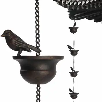 Креативные птички на чашках, металлическая дождевальная цепочка, дождеприемник для украшения водосточного желоба, металлический инструмент для слива дождевой цепочки, водосточная труба