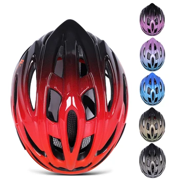Красный велосипедный шлем MTB Шлем со светодиодной подсветкой и солнцезащитным козырьком Для мужчин и мужчин Легкий шлем для шоссейных горных велосипедов Защитная крышка велосипеда