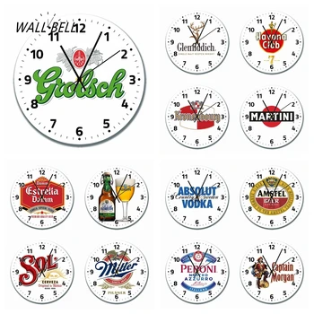 Украшение бара Крафтовое пиво Минималистичные настенные часы для кухни Домашнее пивоварение Настенные часы с винтажным рисунком Подарок WB002