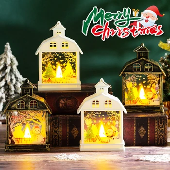 Рождественский светодиодный фонарь Ретро Подвесной фонарь с батарейным питанием, внутренняя лампа для свадебной вечеринки, настольное Праздничное Рождественское украшение
