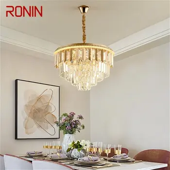 Золотая люстра RONIN Подвесной светильник Постмодернистский Роскошный домашний светодиодный светильник для гостиной-столовой