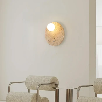 Современный каменный настенный светильник Лампа G9 из белого стекла с выключателем для спальни, лестницы, гостиной, столовой, Осветительных приборов