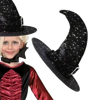 Унисекс, Шляпа ведьмы на Хэллоуин для взрослых, Детские принадлежности для вечеринки на Хэллоуин, реквизит для косплея, украшения, Черные шапки Волшебников