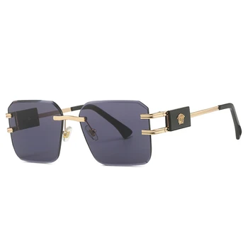 Солнцезащитные очки без Оправы для Мужчин, Солнцезащитные Очки в Большой Оправе для Женщин, Gafas De Sol Para Hombre, Поляризованные Мужские Брендовые Дизайнерские
