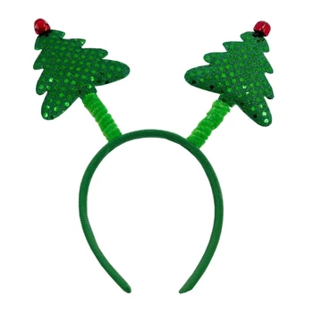 Блестящая повязка на голову в виде Рождественской елки для взрослых и подростков, головные уборы для праздничной вечеринки Унисекс