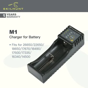 Зарядное устройство Skilhunt M1 для аккумулятора фонарика, подходит для 26650/22650/18650/17670/18490/17500/17335/16340/14500